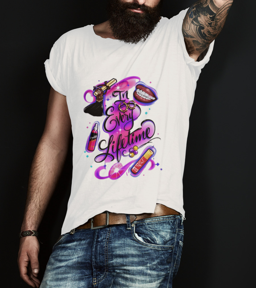In Every Lifetime Lip Glow Gold Lip Graduation Black Girl Magic Aesthetic T-Shirt