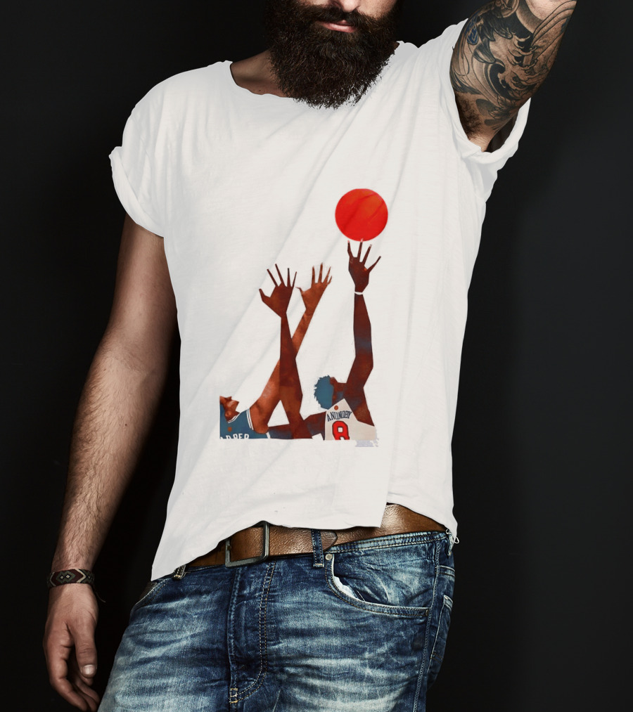 OG Anunoby Basketball Reaching Action Harper White T-Shirt