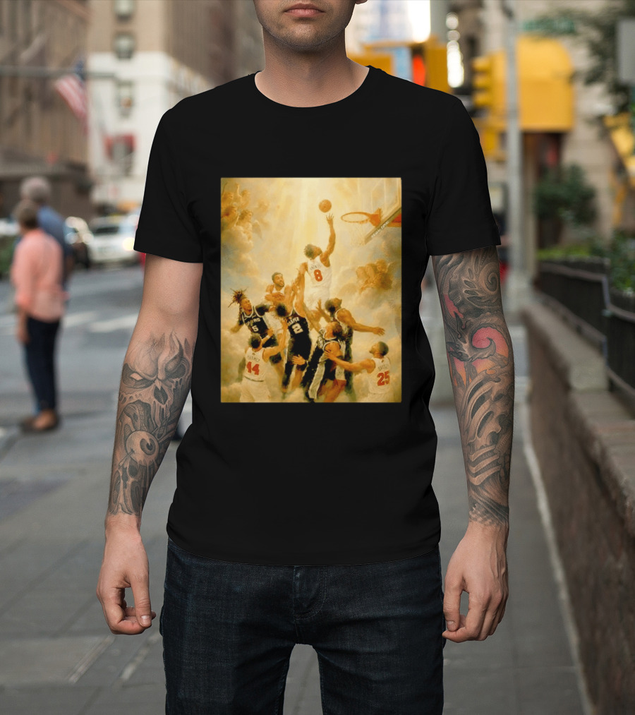 OG Anunoby Dunking New York Knicks Vs San Antonio Spurs High Renaissance Basketball Duel T-Shirt