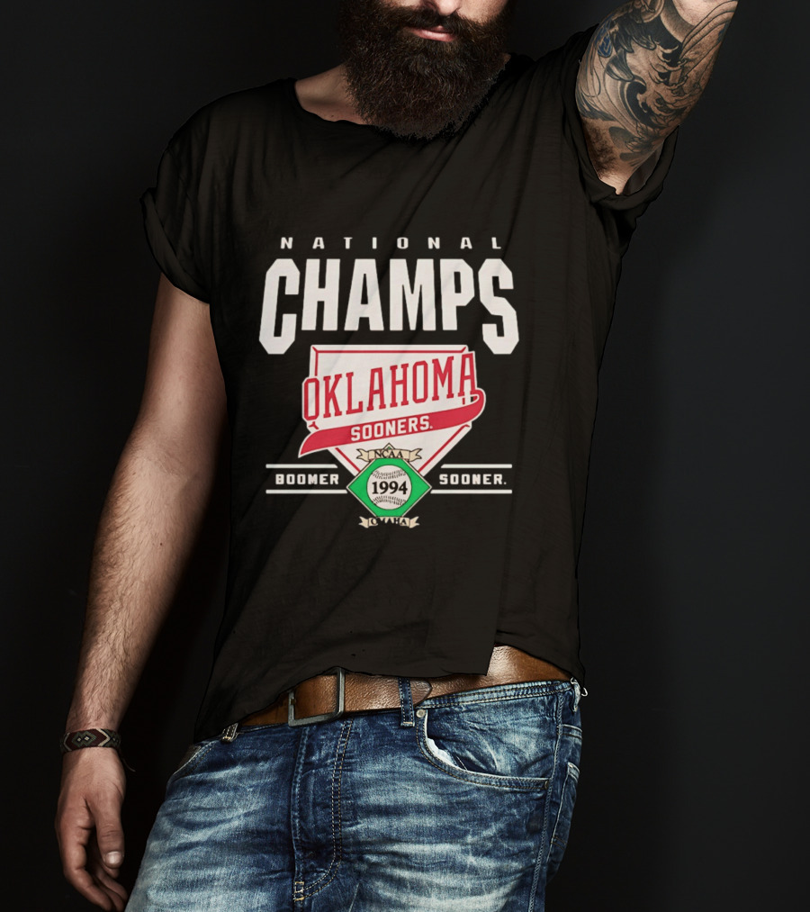 Oklahoma Sooners 1994 NCAA Baseball National Champs Boomer Sooner T-Shirt