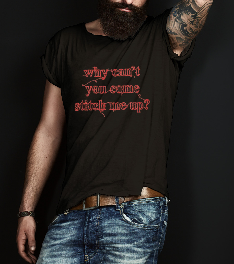 Olivia Rodrigo Why Can't You Come Stitch Me Up Embroidered T-Shirt