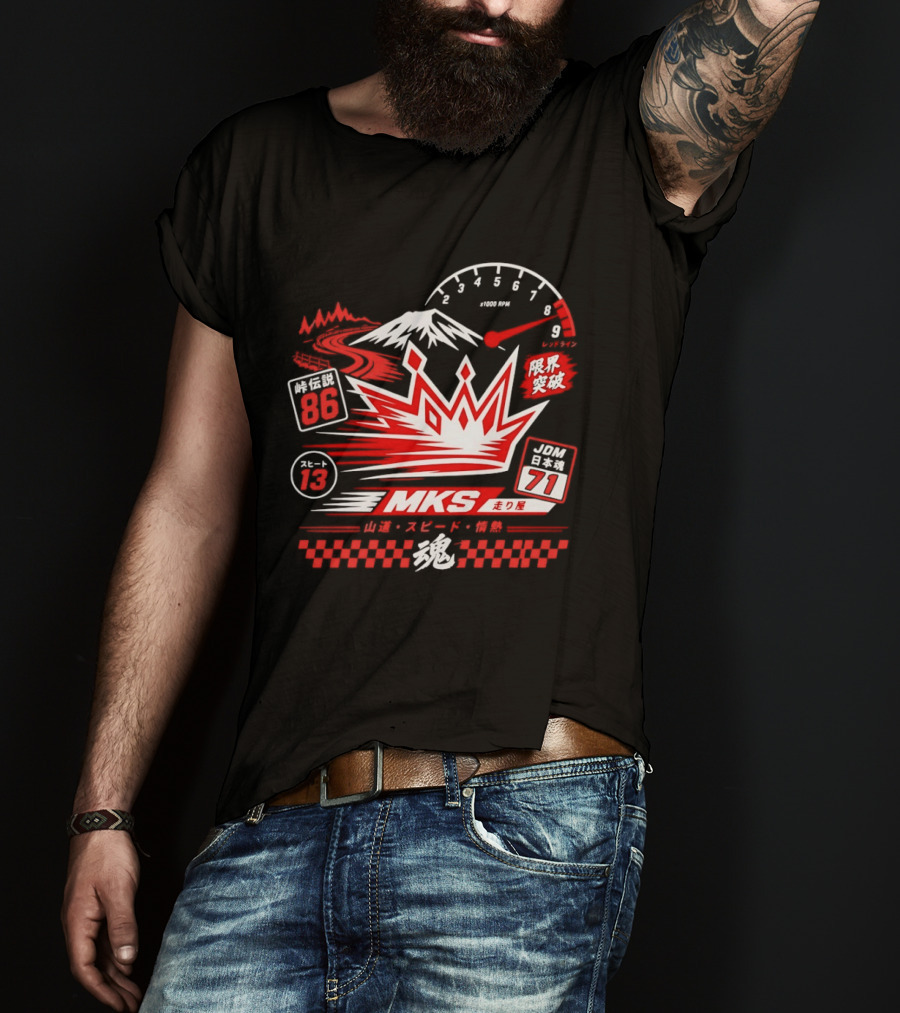 MKS 86 71 Touge Legend Japanese Spirit Racing Speed Mountain Passion T-Shirt