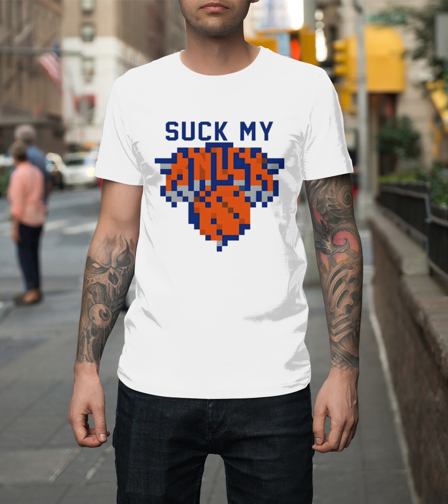 Suck My Knick Pixel Knicks Basketball T-Shirt