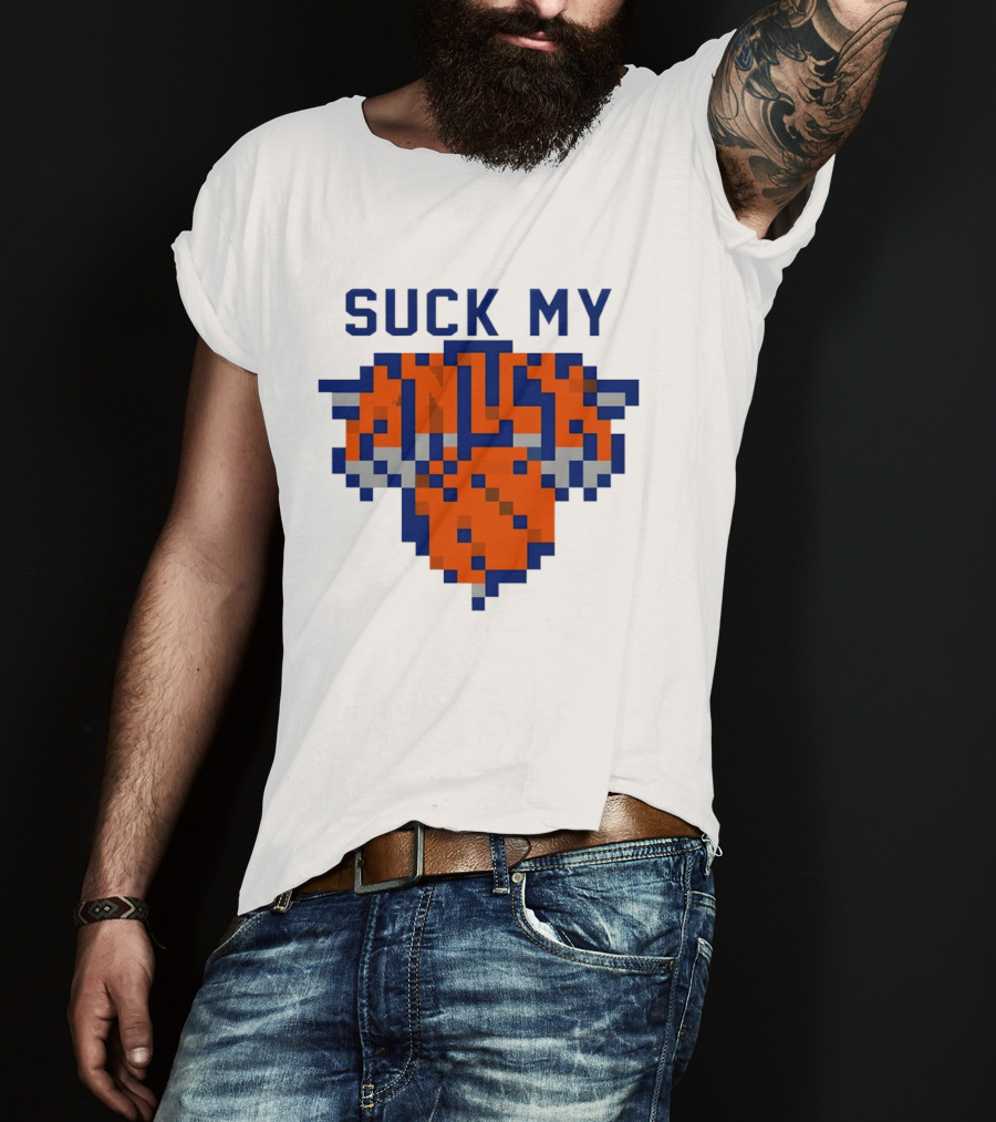 Suck My Knick Pixel Knicks Basketball T-Shirt
