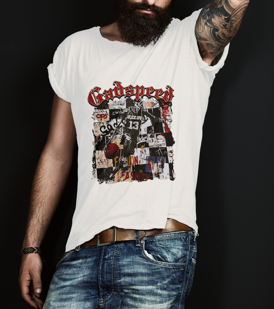 Godspeed Black Ops 13 Basketball Collage Style Urban Fashion T-Shirt