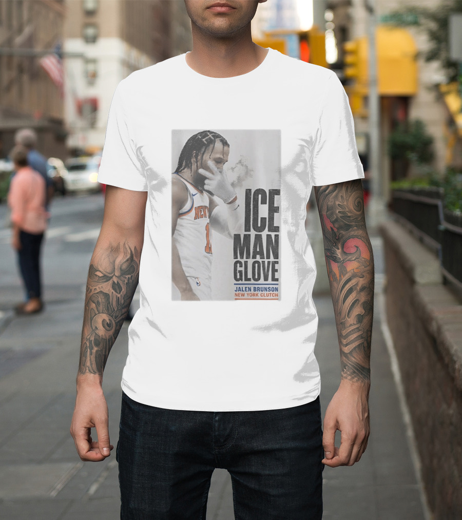 Jalen Brunson Ice Man Glove New York Knicks Clutch T-Shirt