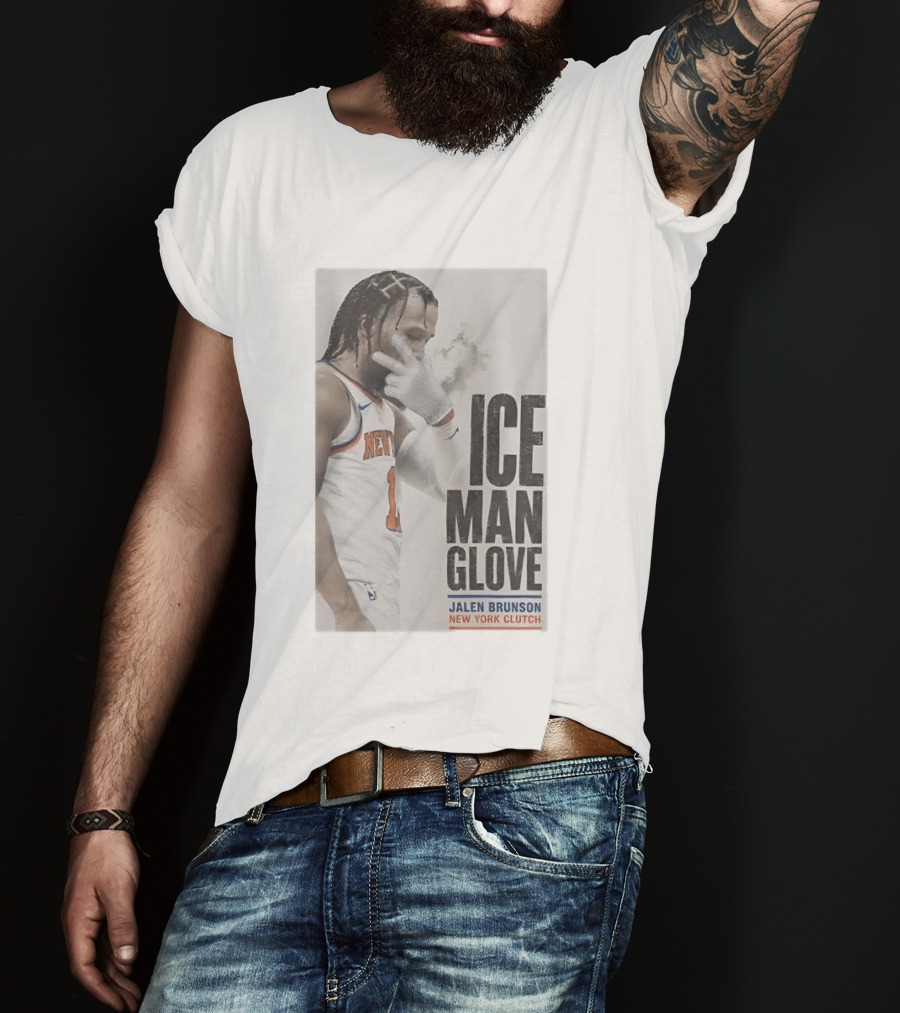 Jalen Brunson Ice Man Glove New York Knicks Clutch T-Shirt
