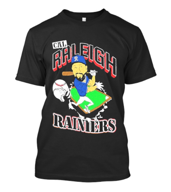Cal Raleigh Rainiers Baseball Catcher Player Caricature T-Shirt