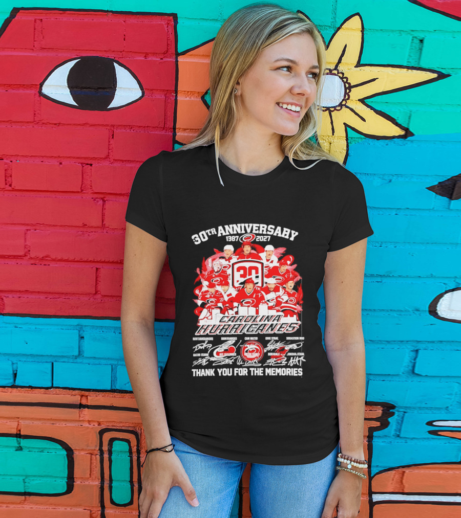 30th Anniversary Carolina Hurricanes 1997 2027 Thank You For The Memories T-Shirt
