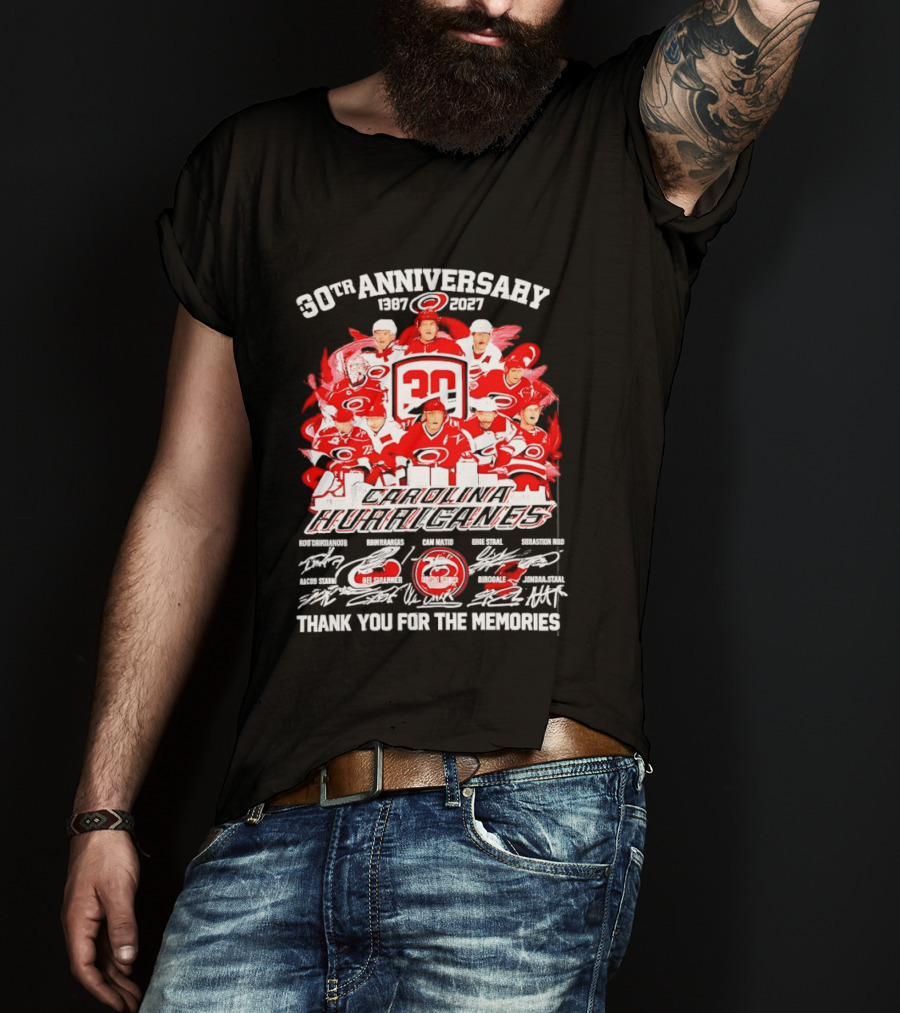 30th Anniversary Carolina Hurricanes 1997 2027 Thank You For The Memories T-Shirt