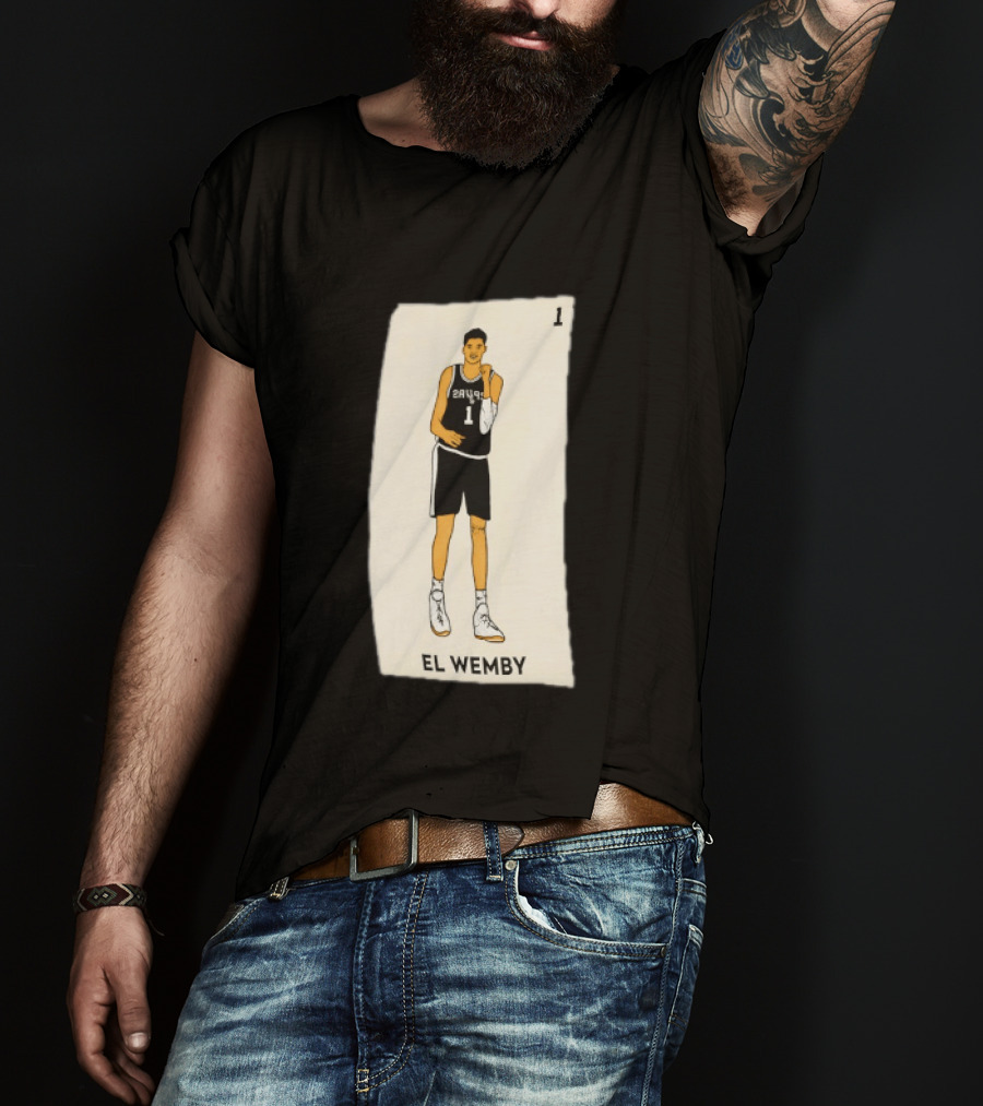 El Wemby Victor Wembanyama San Antonio Spurs Basketball 1 NBA Card T-Shirt