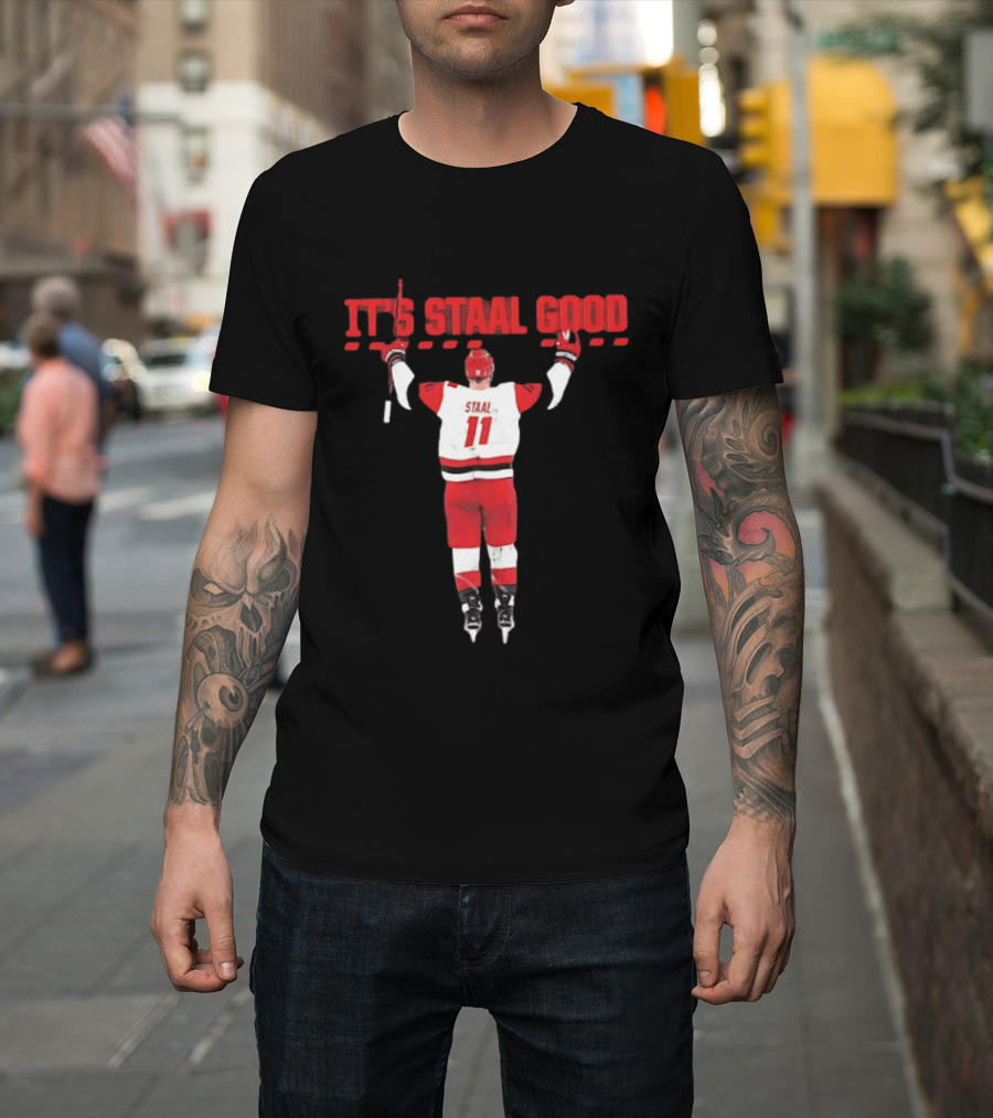 Jordan Staal Carolina Hurricanes It's Staal Good 11 Hockey Celebration T-Shirt