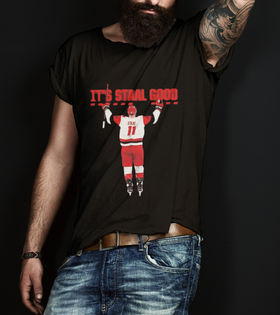 Jordan Staal Carolina Hurricanes It's Staal Good 11 Hockey Celebration T-Shirt