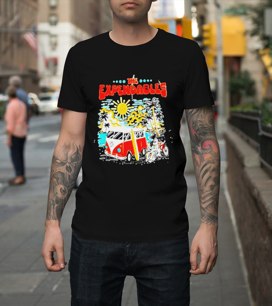 The Expendables Santa Cruz California Surf Van Beach Scene T-Shirt