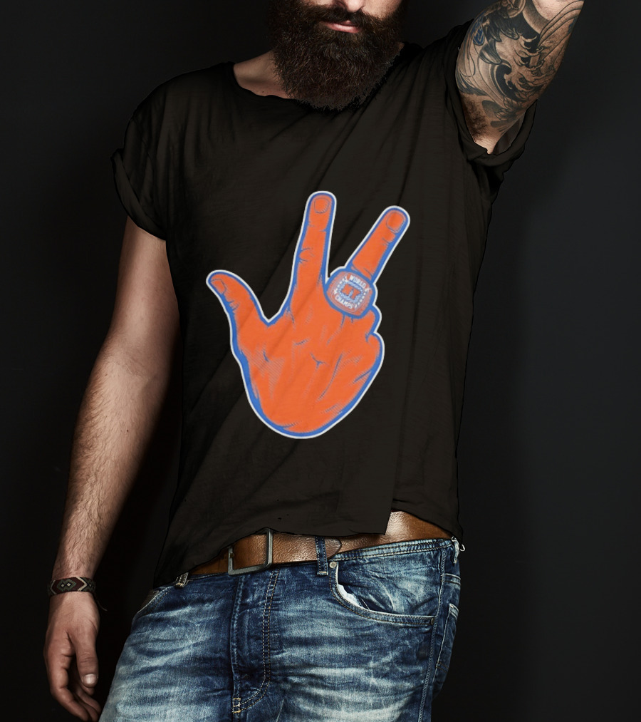 New York Knicks Jalen Brunson Peace Sign Ring Basketball Champion T-Shirt