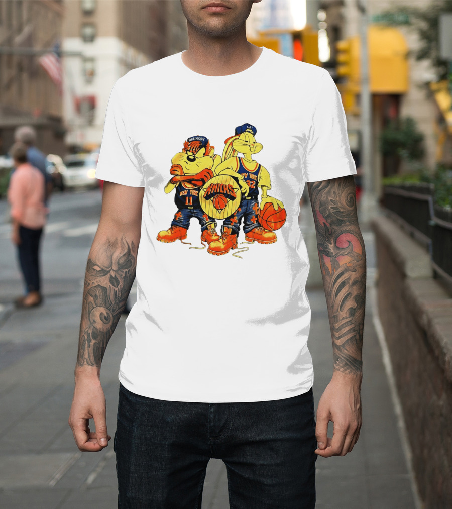 New York Knicks Bugs Bunny Taz NBA Finals Players Madison Square Garden T-Shirt