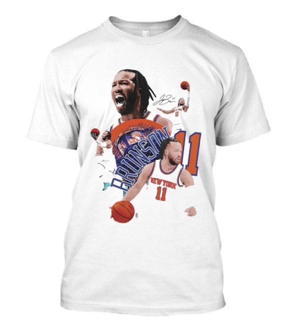 NY Knicks Jalen Brunson Number 11 Collage Basketball Player T-Shirt