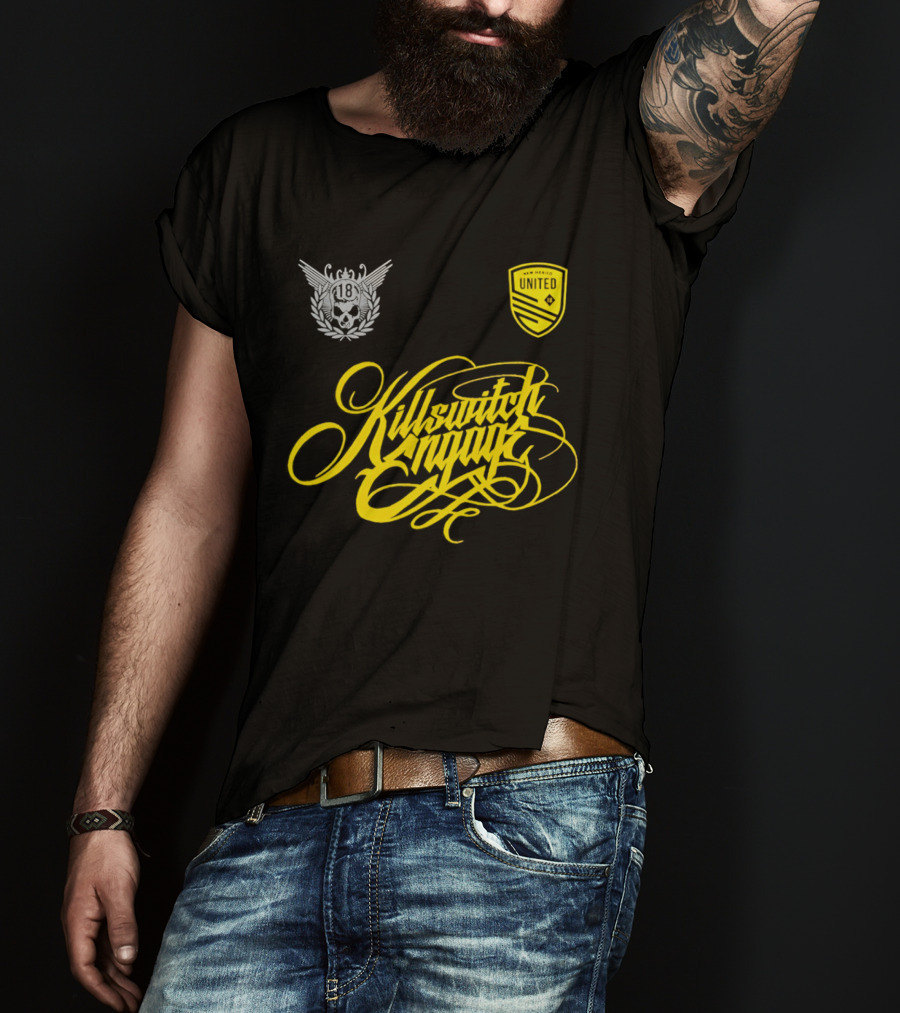 New Mexico United Killswitch Engage Collaboration Crest And Script T-Shirt