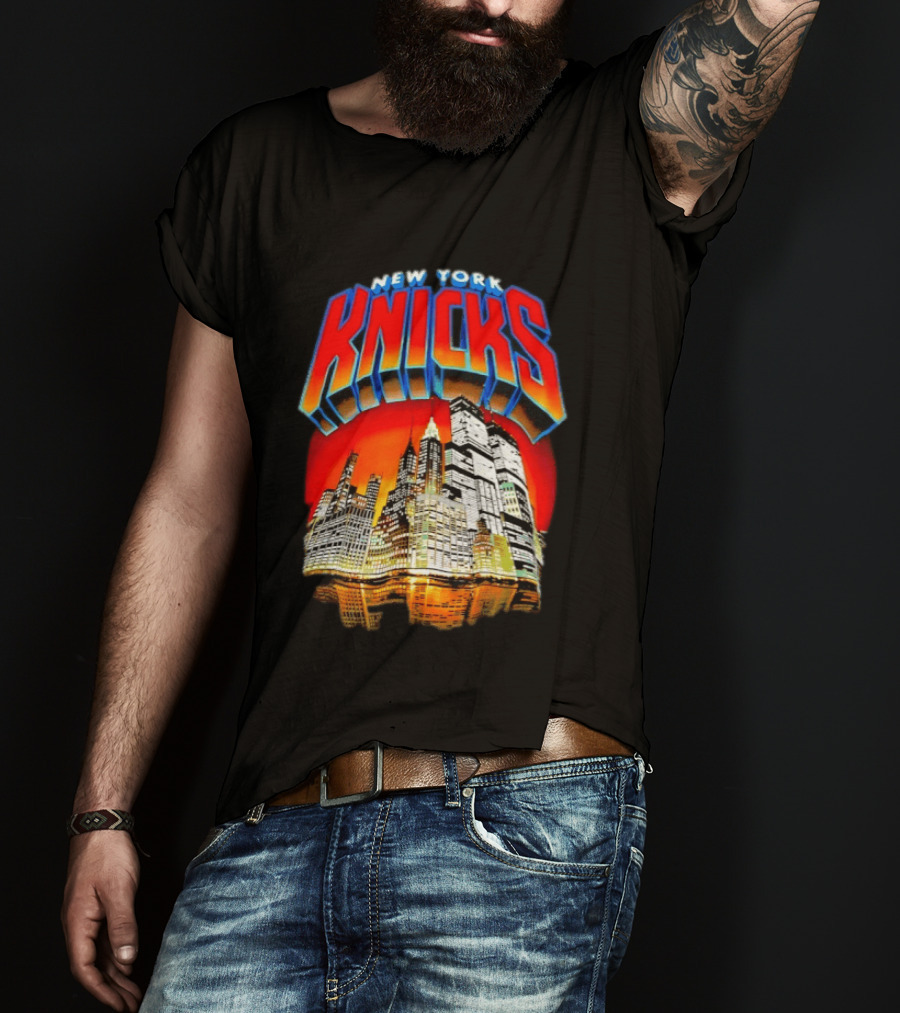 New York Knicks City Skyline Nightscape T-Shirt