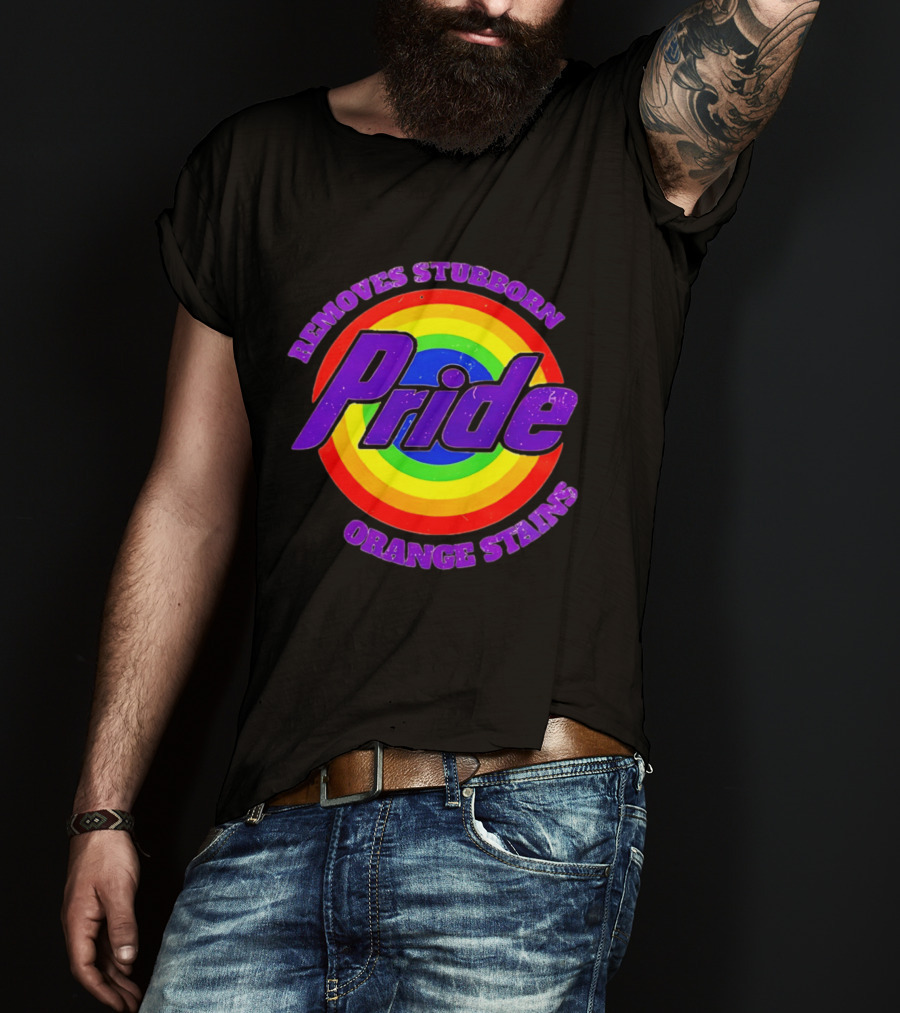 Pride Removes Stubborn Orange Stains Rainbow Circle T-Shirt