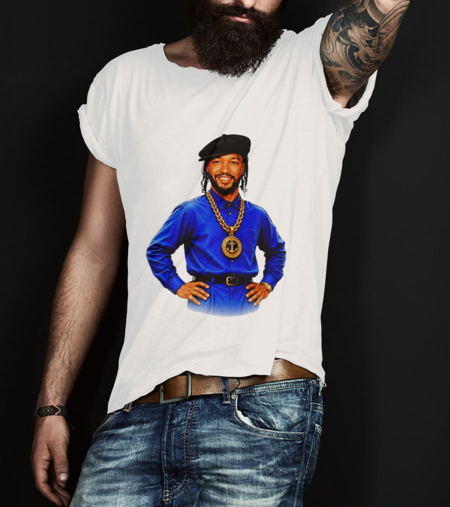 Jalen Brunson NY Knicks Always Business Never Personal Anchor Chain Beret Outfit T-Shirt