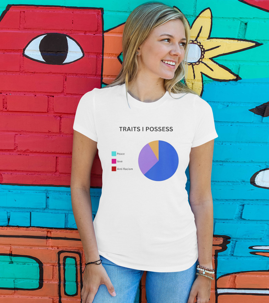 TRAITS I POSSESS Peace Love Anti Racism Chart T-Shirt