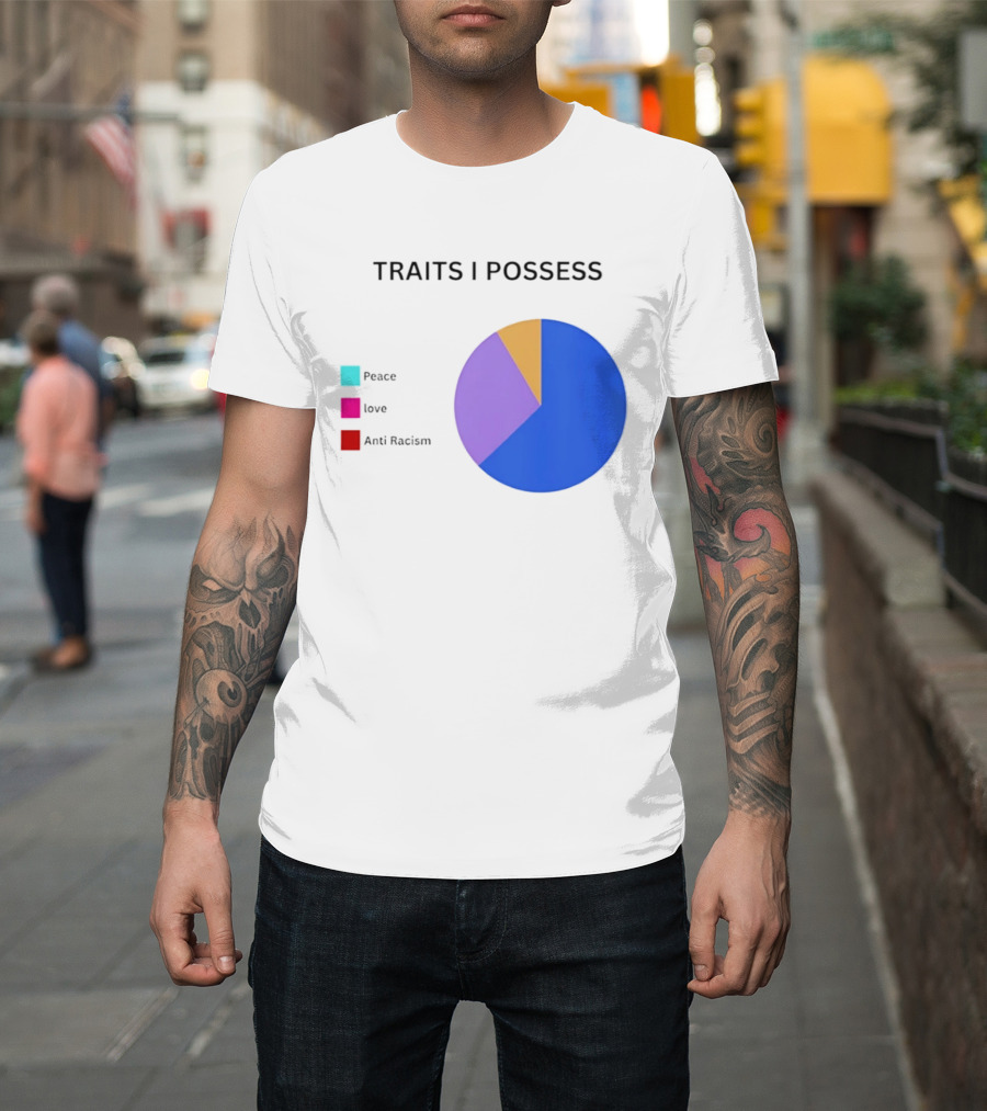 TRAITS I POSSESS Peace Love Anti Racism Chart T-Shirt