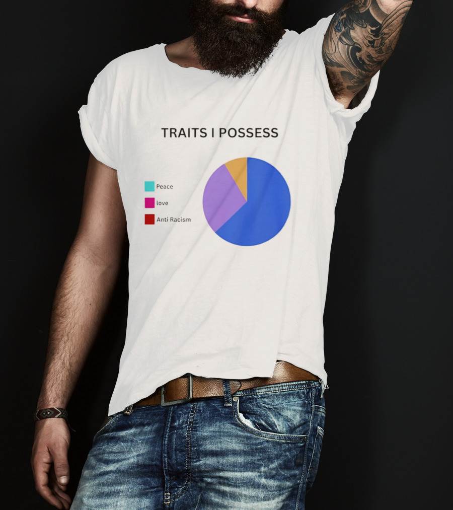 TRAITS I POSSESS Peace Love Anti Racism Chart T-Shirt