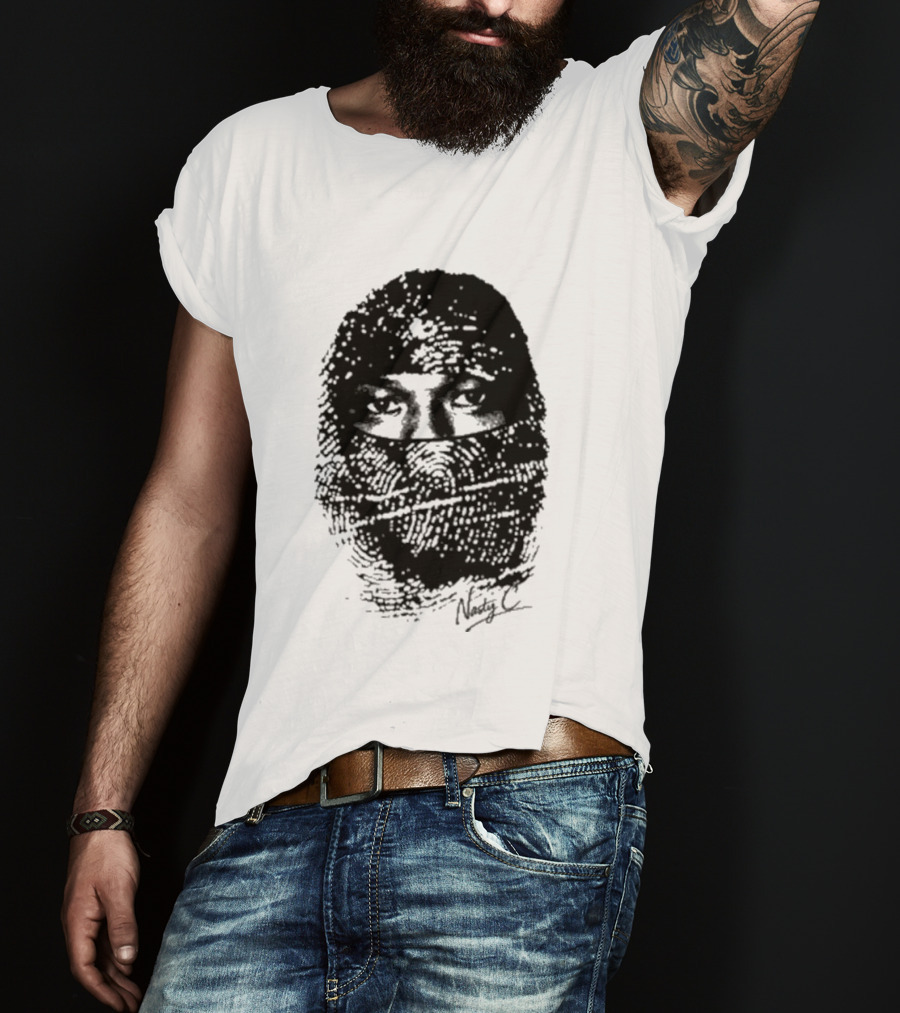 Nasty C Fingerprint Face Oversized Signature T-Shirt