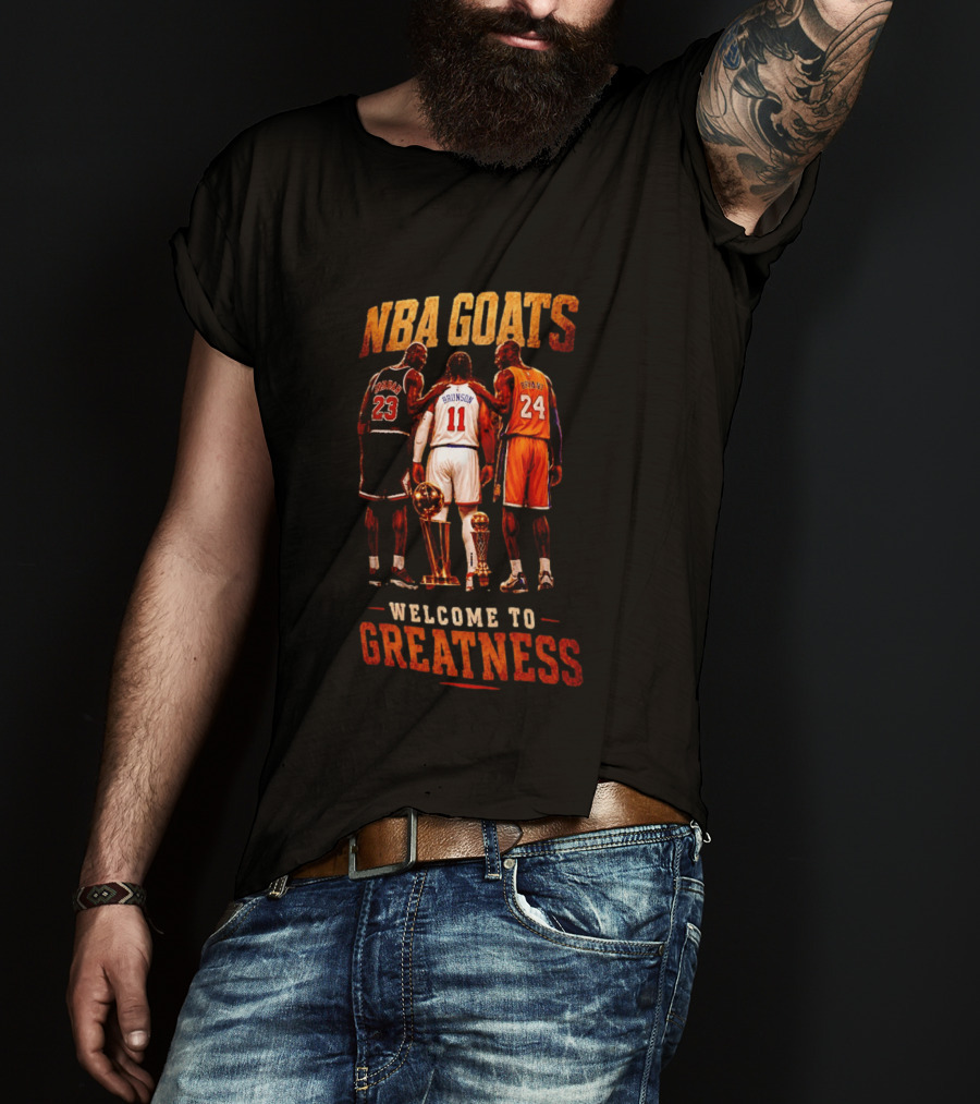 NBA GOATS Welcome To Greatness Jalen Brunson Michael Jordan Kobe Bryant T-Shirt