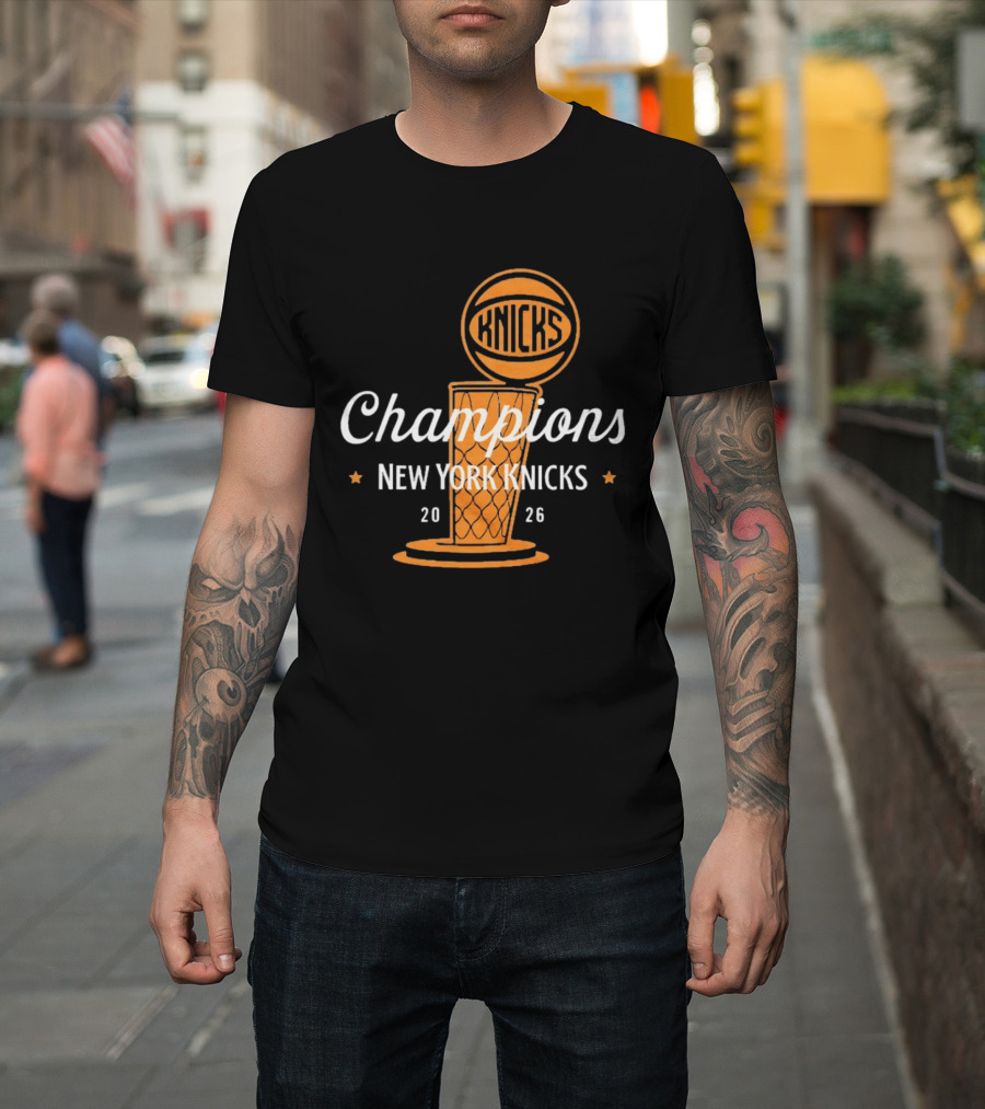 New York Knicks Champions 2026 Victory Basketball Knicks T-Shirt