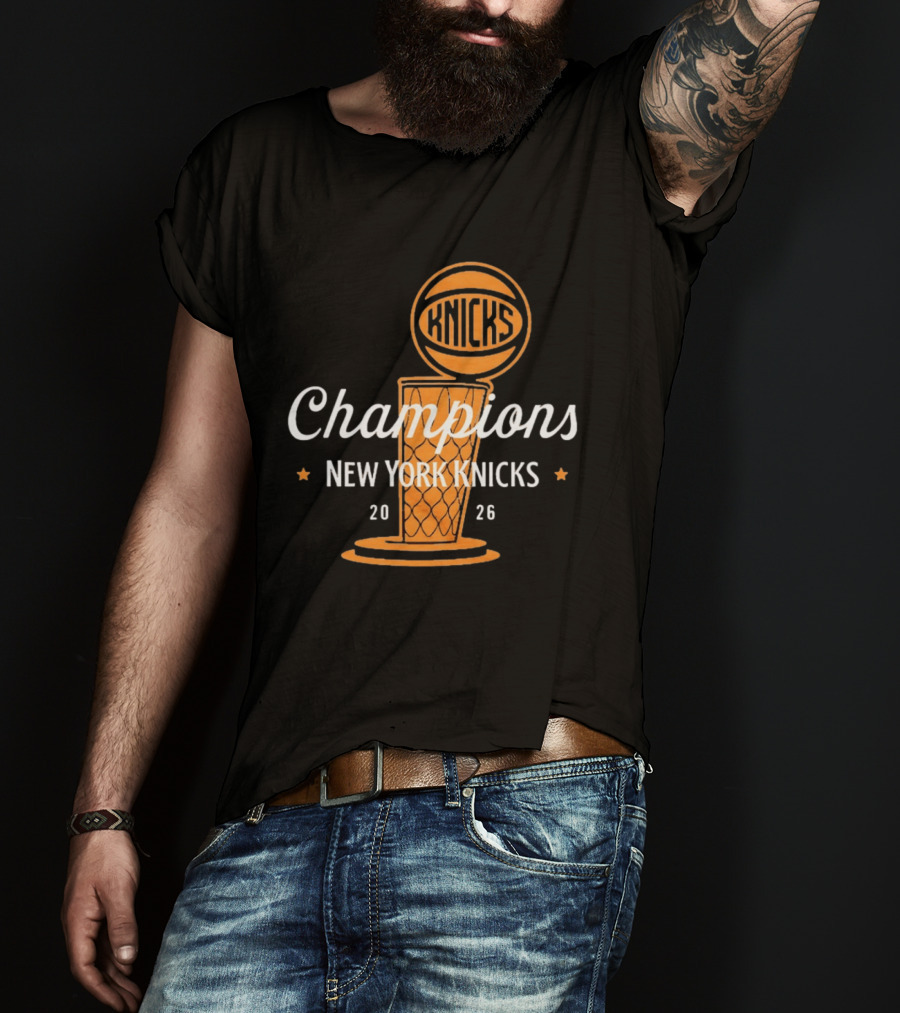 New York Knicks Champions 2026 Victory Basketball Knicks T-Shirt