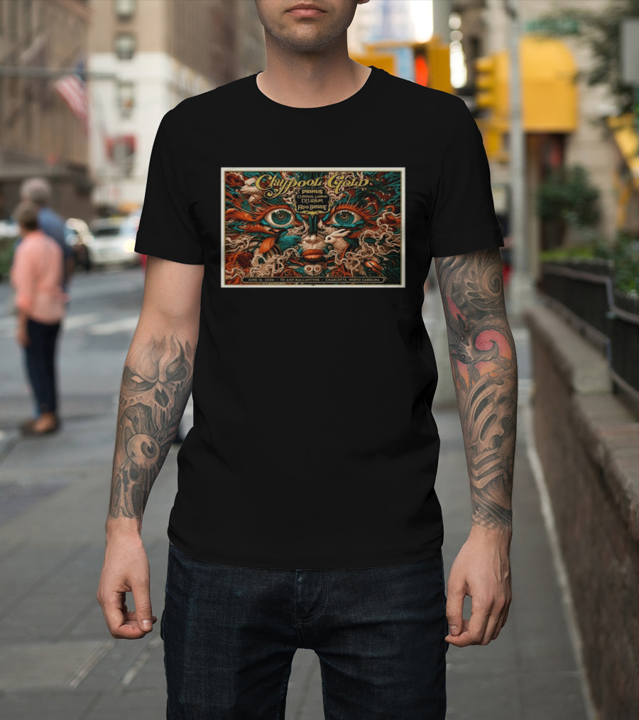 Les Claypool's Primus Delirium Tour June 16 2026 Charlotte NC TD Amphitheater T-Shirt