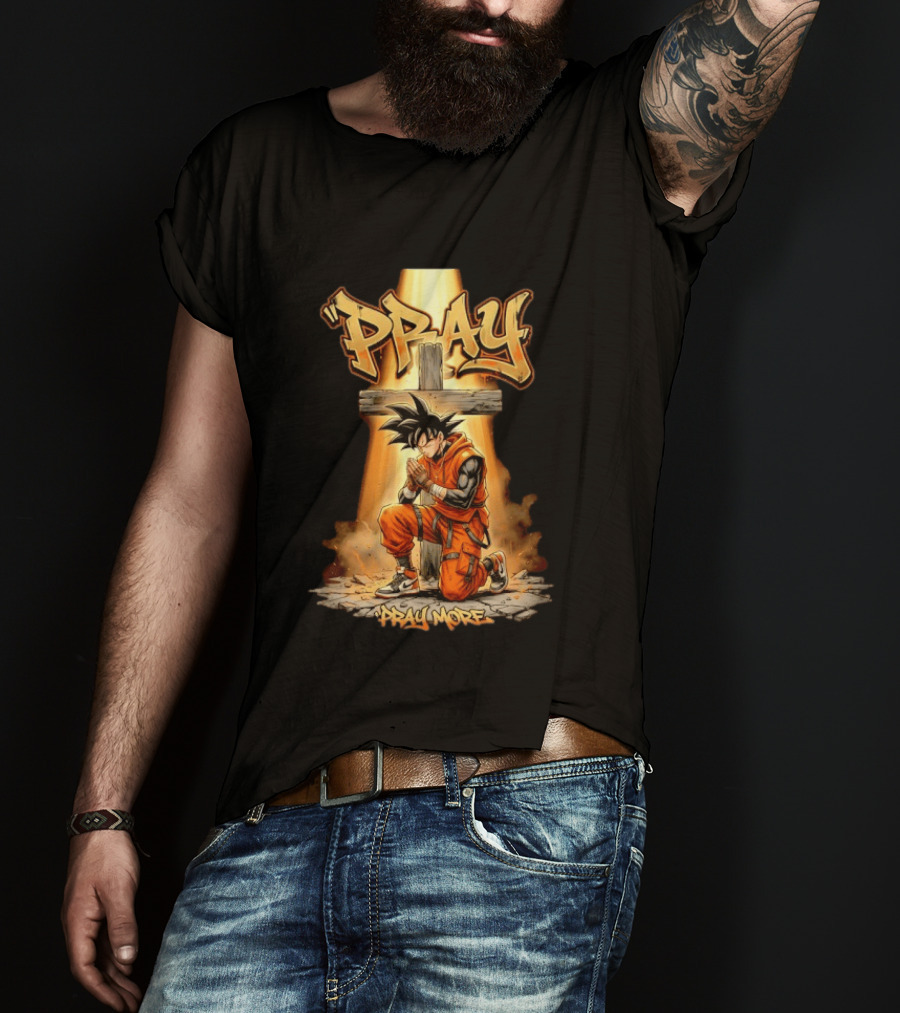 Pray More Jesus Son Goku Dragon Ball T-Shirt