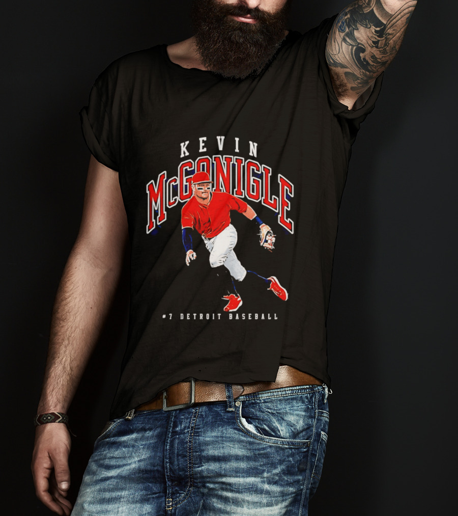 Kevin McGonigle Red Jersey Detroit Baseball #7 Collegiate T-Shirt