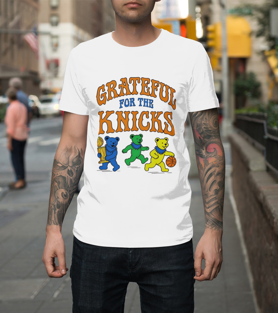 Grateful Dead New York Knicks Bears Basketball Trophy T-Shirt
