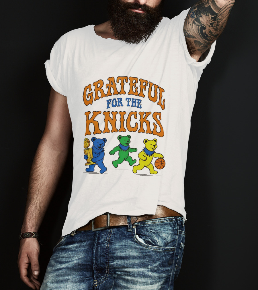Grateful Dead New York Knicks Bears Basketball Trophy T-Shirt