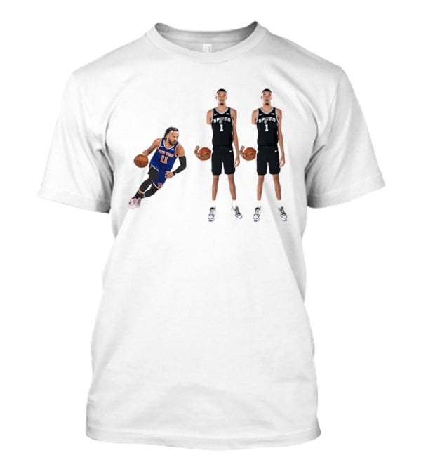 Jalen Brunson NY Knicks Vs Victor Wembanyama San Antonio Spurs Matchup NBA Basketball 9.11 T-Shirt