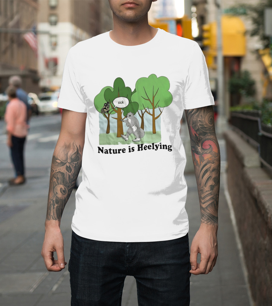 Nature Is Heelying Squirrel Sick Butterfly Trees T-Shirt