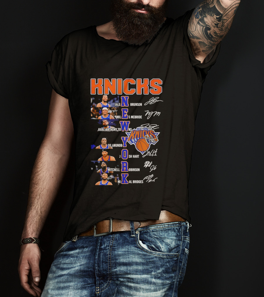 Knicks New York Brunson Robinson Hartenstein Randle Barrett Rose Quickley Hart Bridges T-Shirt
