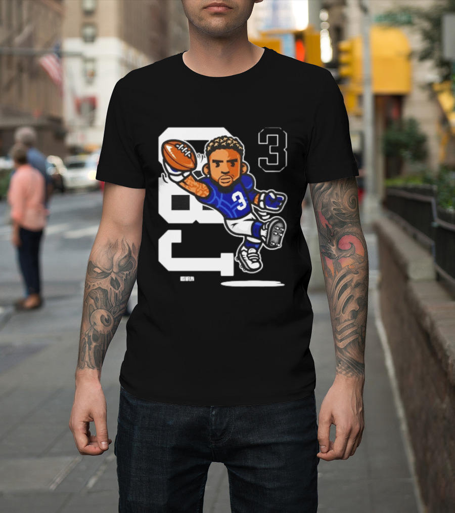 Odell Beckham Jr. 3 New York Giants Character Catch T-Shirt