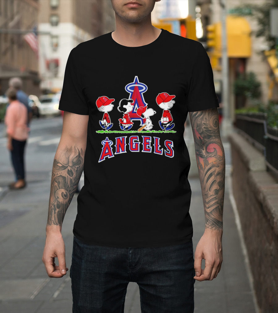Peanuts Los Angeles Angels Snoopy Abbey Road Characters T-Shirt
