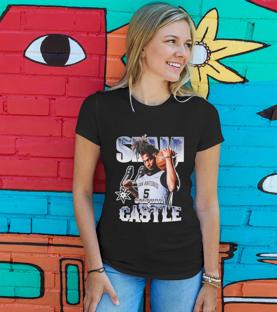 San Antonio Spurs Stephon Castle SLAM Basketball Star T-Shirt