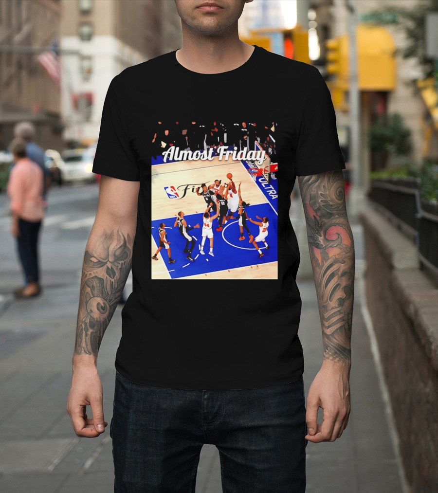 Almost Friday New York Knicks NBA Fit Game 4 Action Scene T-Shirt