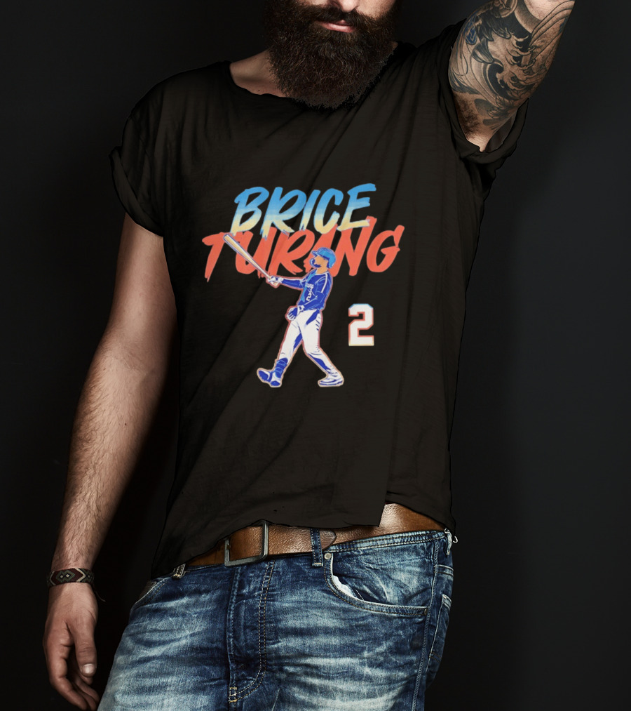 Brice Turang Milwaukee Brewers Slugger Swing Number 2 T-Shirt