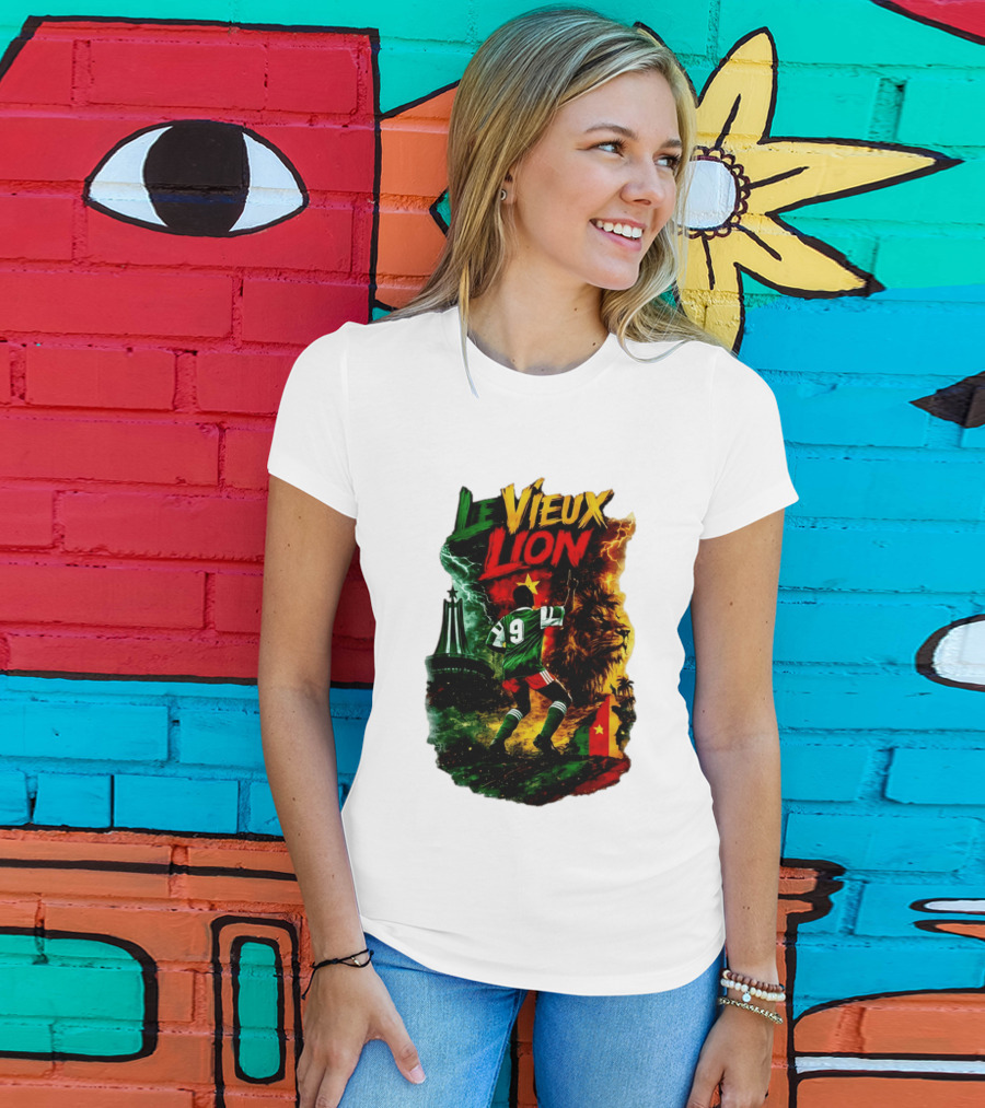 Le Vieux Lion Roger Milla Cameroon Football Icon T-Shirt