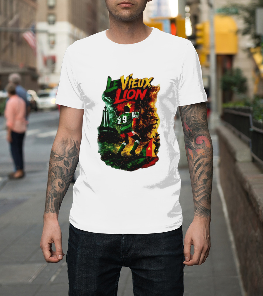 Le Vieux Lion Roger Milla Cameroon Football Icon T-Shirt