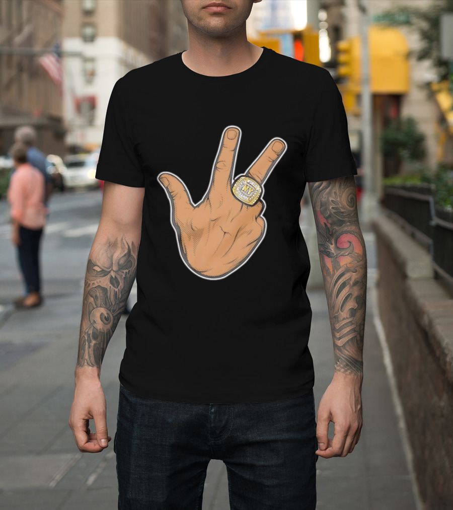 Jalen Brunson New York Knicks 2026 World Champs Ring Gesture T-Shirt