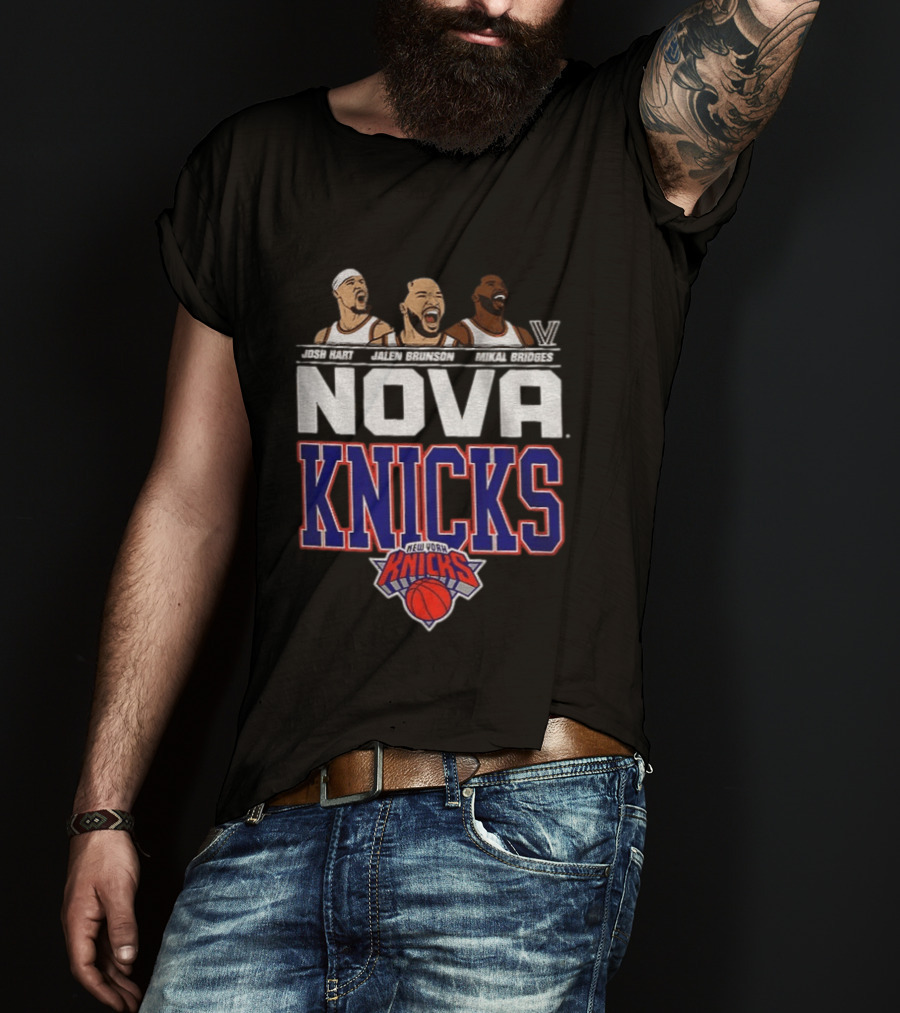 Josh Hart Jalen Brunson Mikal Bridges Nova Knicks New York Basketball T-Shirt
