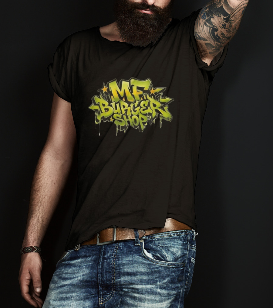 MF Burger Shop Graffiti Style Urban Street T-Shirt